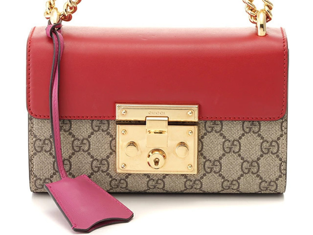 Gucci Padlock GG Shoulder Bag Beige Cream Pink Red